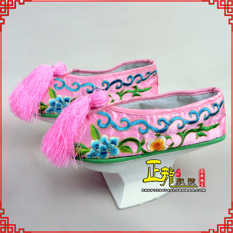 淮安京越剧戏鞋花盆底清朝皇后贵妃宫女花盆底 旗鞋