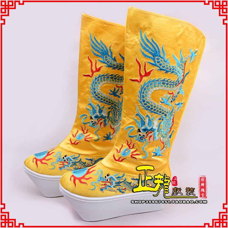 淮安皇帝龙靴变脸靴绣龙靴子厚底官靴 好龙高靴