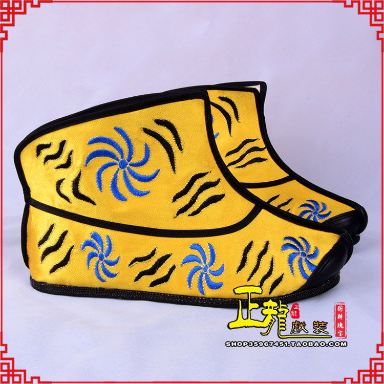 淮安.美猴王靴子虎纹靴金黄快靴 猴鞋